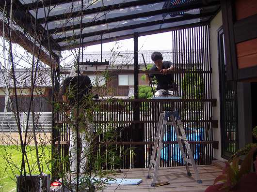 滋賀県新旭　リフォーム　テラス工事