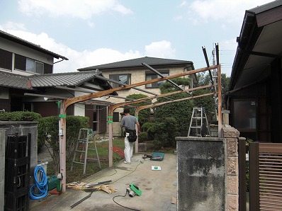 京都府向日市カーポート波板取替えリフォー