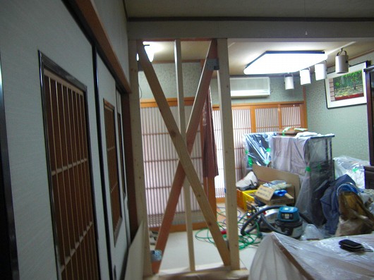 京都市下京区の耐震補強、玄関リフォーム