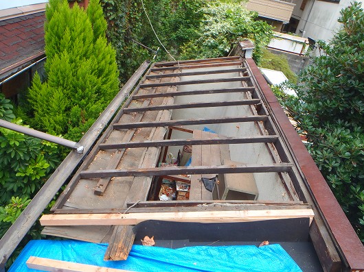 京都市中京区　町家の屋根修繕工事